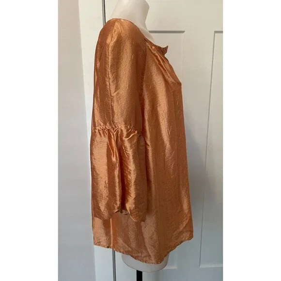 TALBOTS Womens TOP 3/4 Sleeve PEACH Silk Blend Size L - Picture 3 of 5